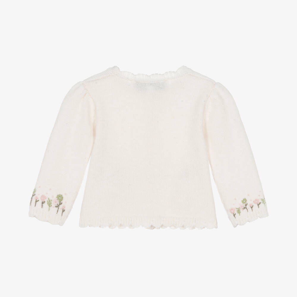 Tartine et Chocolat-Girls Cream Wool & Cashmere Cardigan | Childrensalon Outlet
