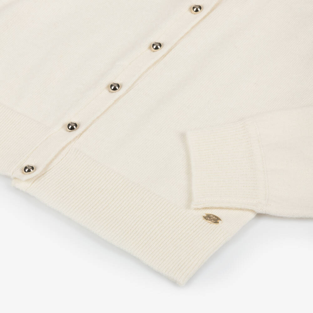 Tartine et Chocolat-Girls Cream Wool & Cashmere Cardigan | Childrensalon Outlet