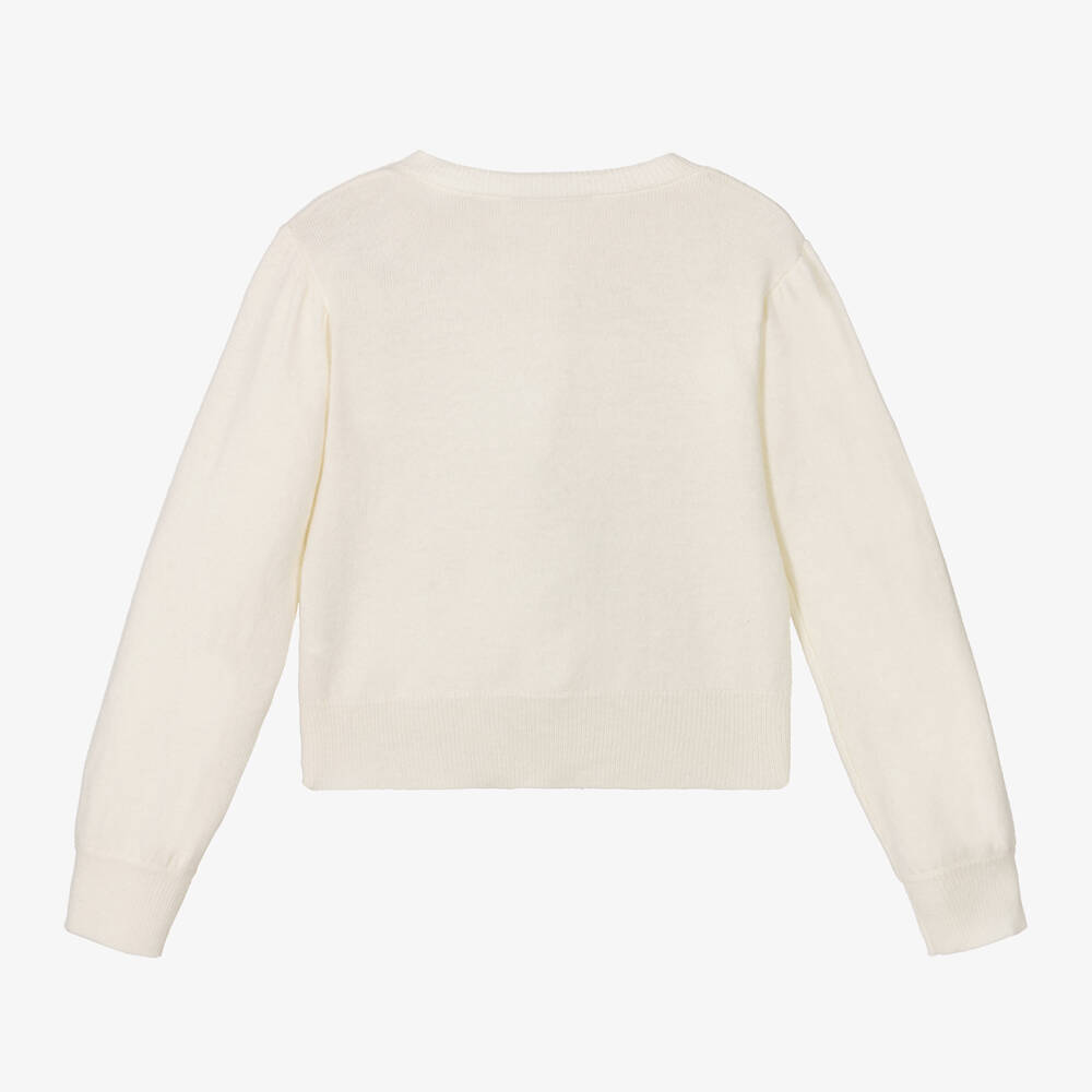 Tartine et Chocolat-Girls Cream Wool & Cashmere Cardigan | Childrensalon Outlet