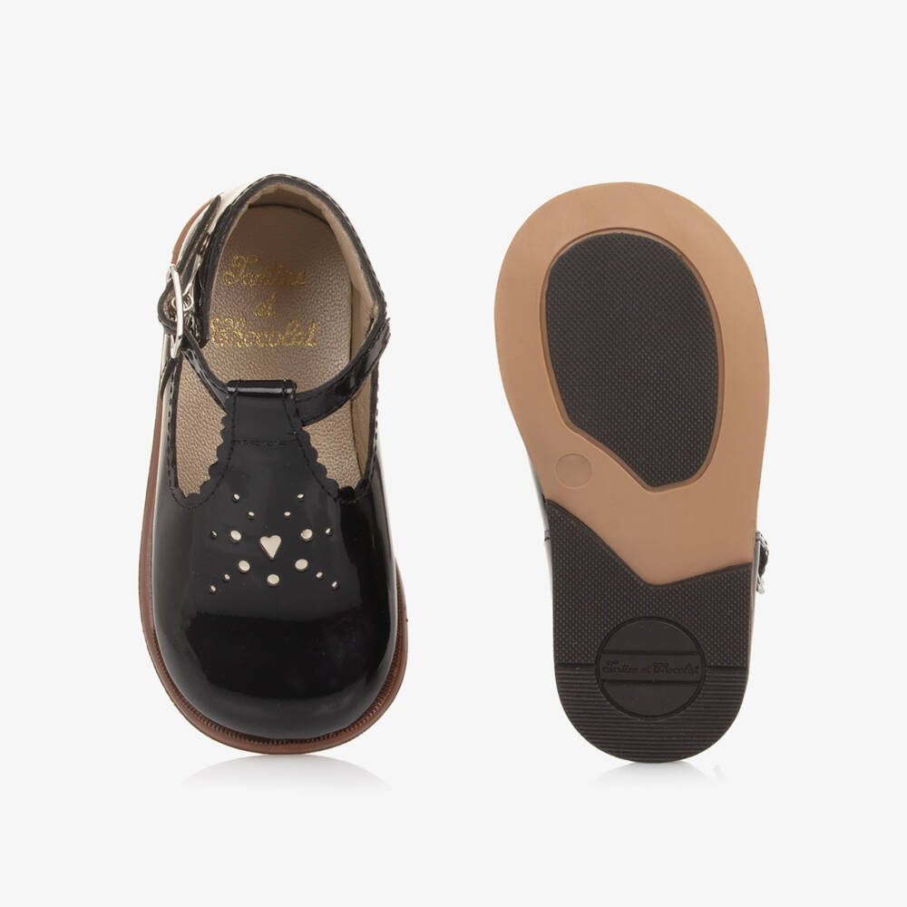 Tartine et Chocolat-Girls Dark Navy Blue Patent Leather First Walker Shoes | Childrensalon Outlet