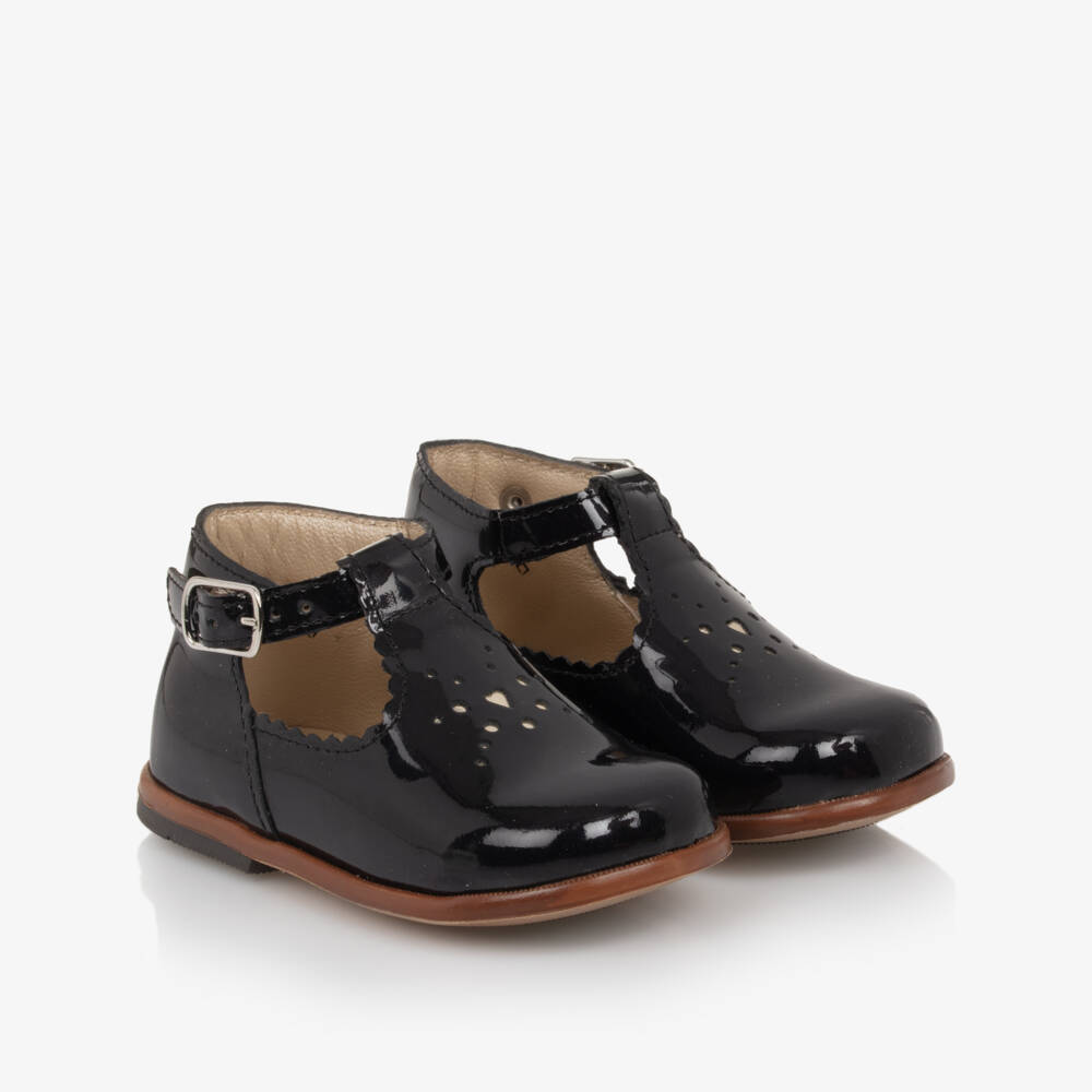 Tartine et Chocolat-Girls Dark Navy Blue Patent Leather First Walker Shoes | Childrensalon Outlet
