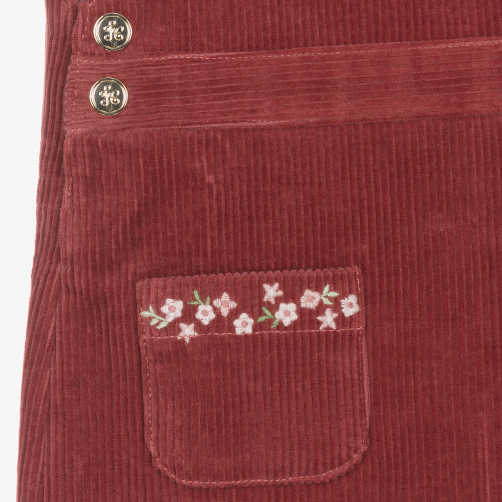 Tartine et Chocolat-Girls Dark Rose Cord Pinafore | Childrensalon Outlet