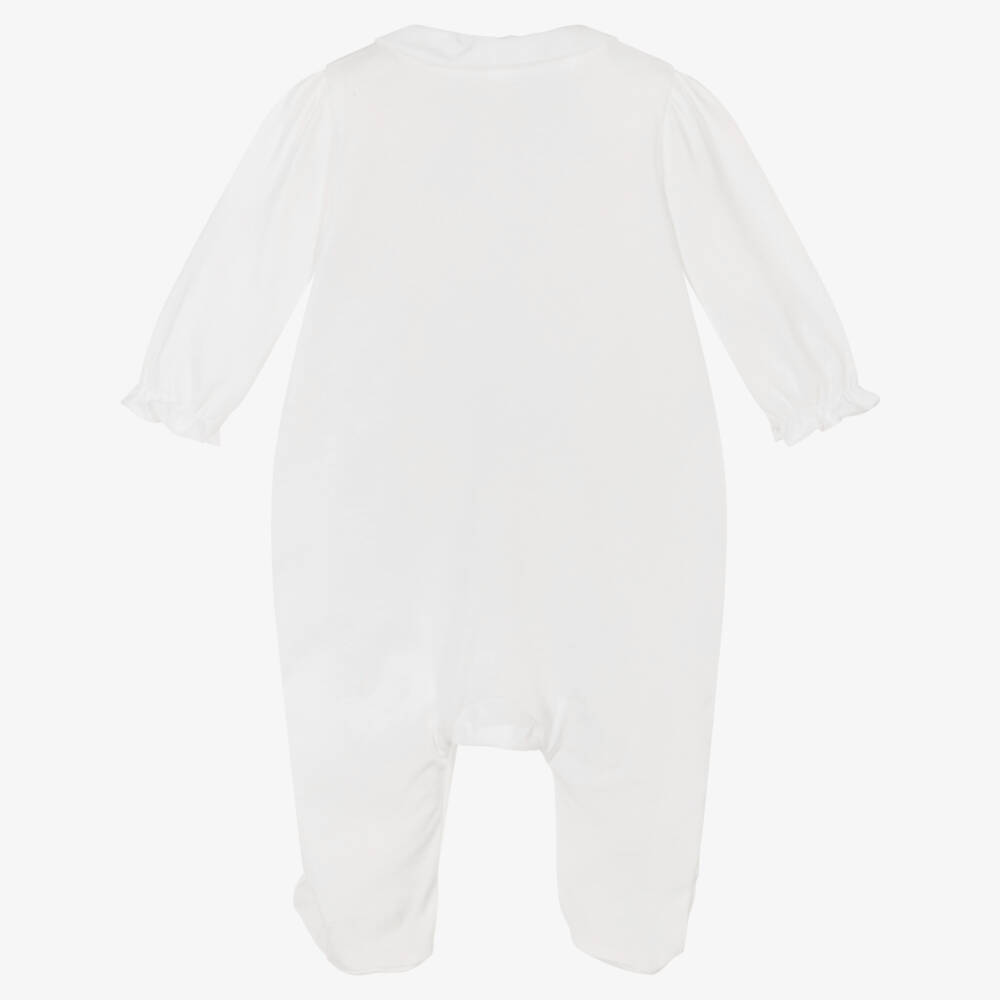 Tartine et Chocolat-Girls Delicate Floral Embroidered Sleepsuit | Childrensalon Outlet