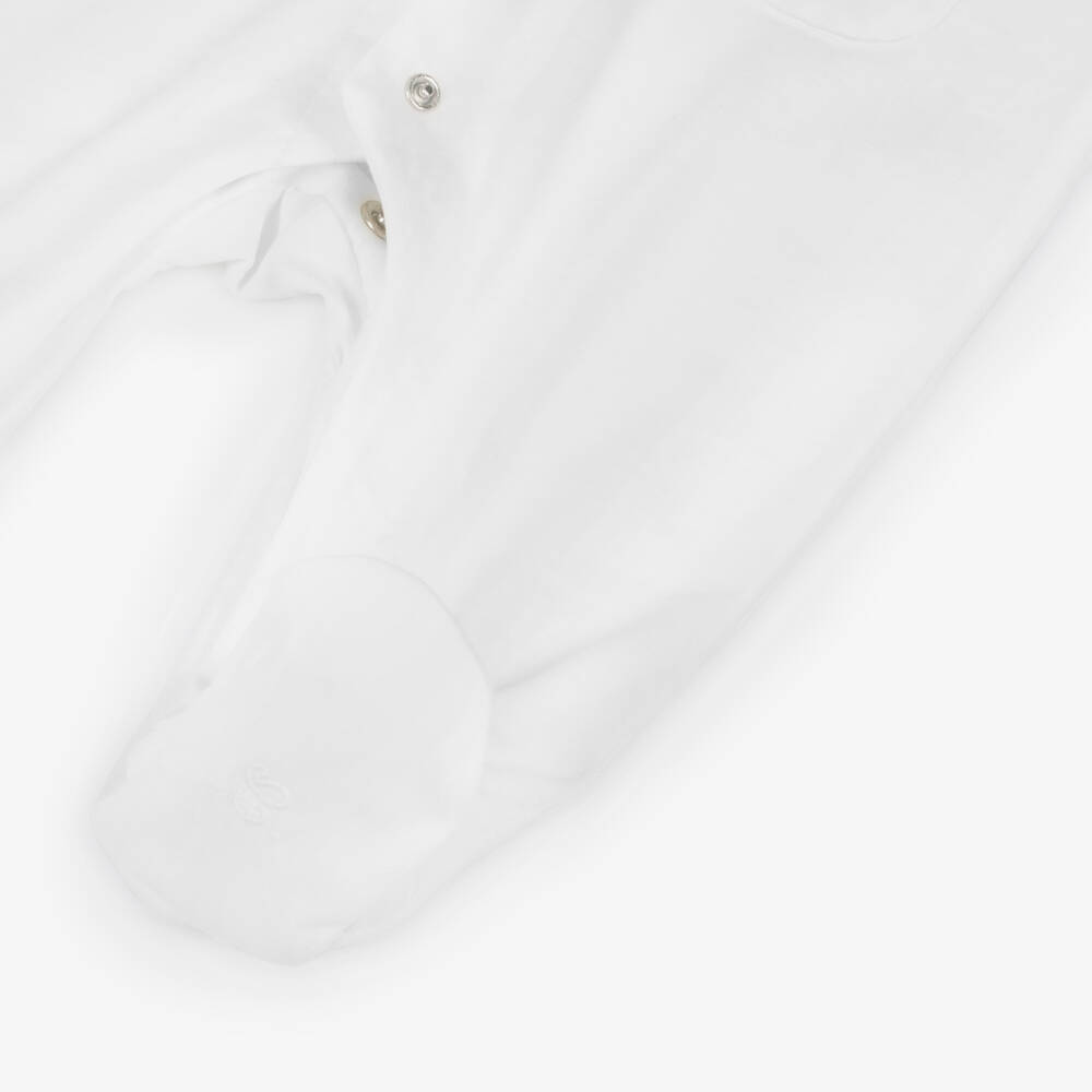 Tartine et Chocolat-Girls Delicate Floral Embroidered Sleepsuit | Childrensalon Outlet