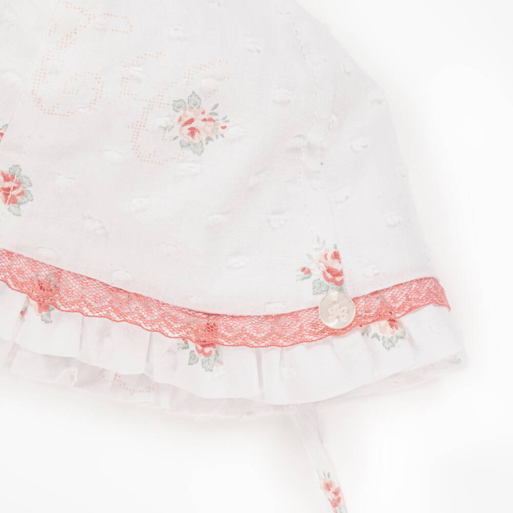 Tartine et Chocolat-قبعة بيضاء ناعمة مزينة بالورود للبنات | Childrensalon Outlet