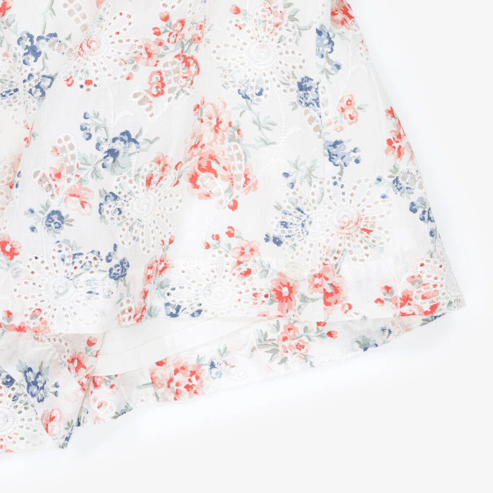 Tartine et Chocolat-فستان أبيض أنيق للبنات بتطريز زهور | Childrensalon Outlet