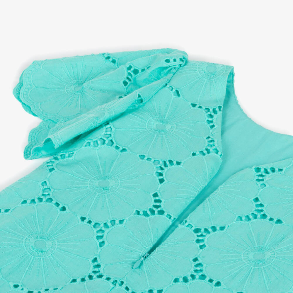 Tartine et Chocolat-فستان زهر القطن الأخضر للبنات | Childrensalon Outlet