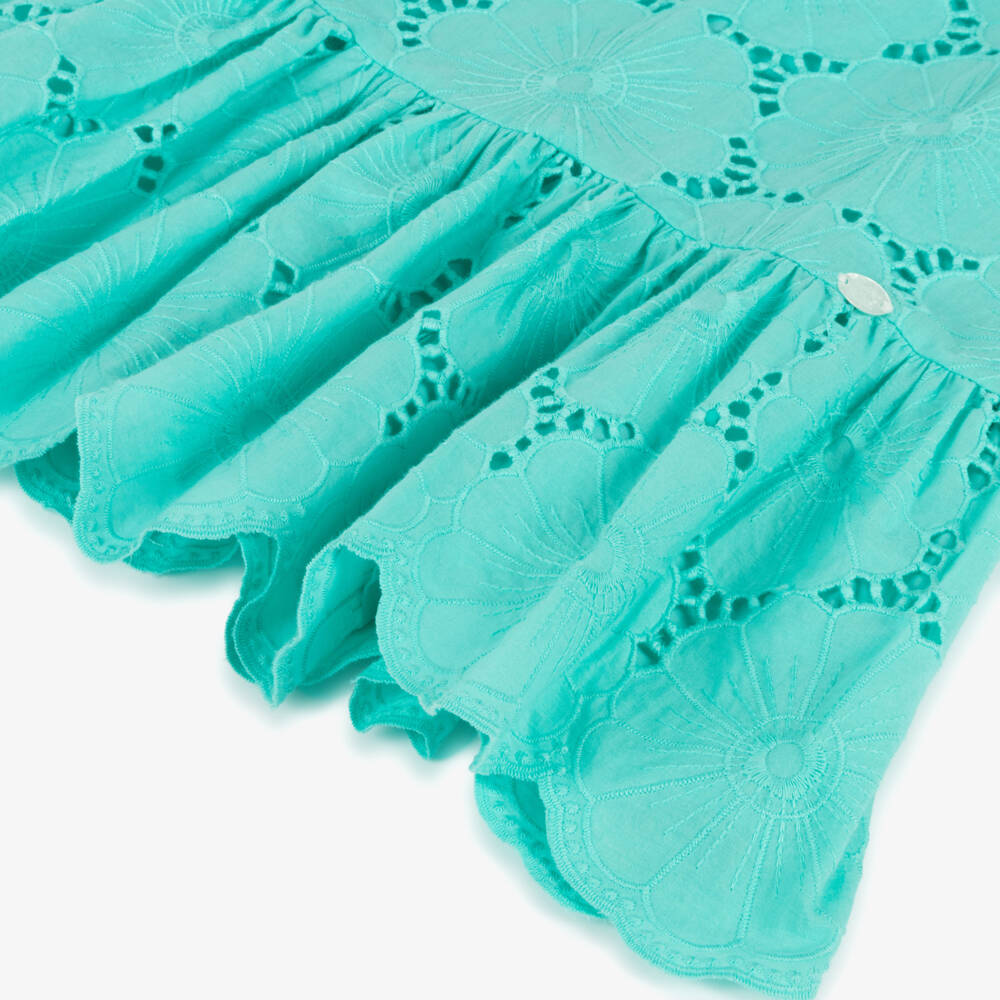 Tartine et Chocolat-فستان زهر القطن الأخضر للبنات | Childrensalon Outlet