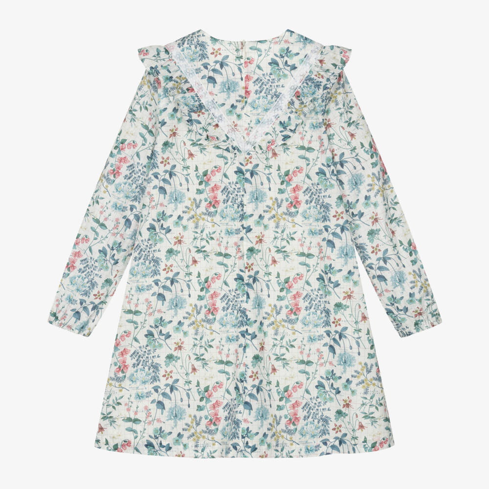 Tartine et Chocolat-فستان بطبعة ليبرتي قطن لون أزرق | Childrensalon Outlet