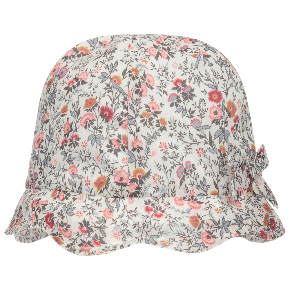 Tartine et Chocolat - Girls Floral Cotton Sun Hat | Childrensalon