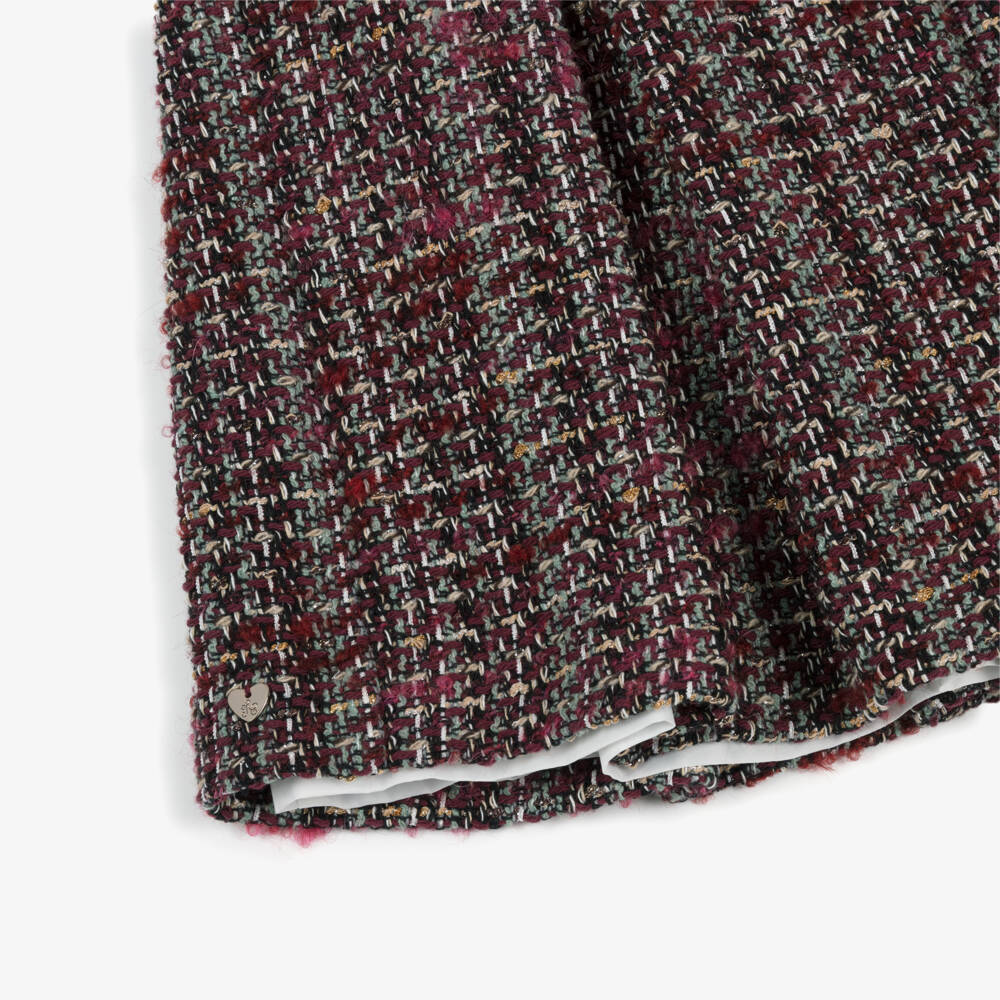 Tartine et Chocolat-Girls Glittery Burgundy Red Tweed Dress | Childrensalon Outlet