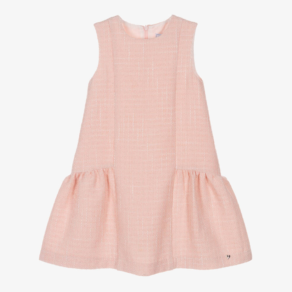 Tartine et Chocolat-Girls Glittery Pink Tweed Dress | Childrensalon Outlet