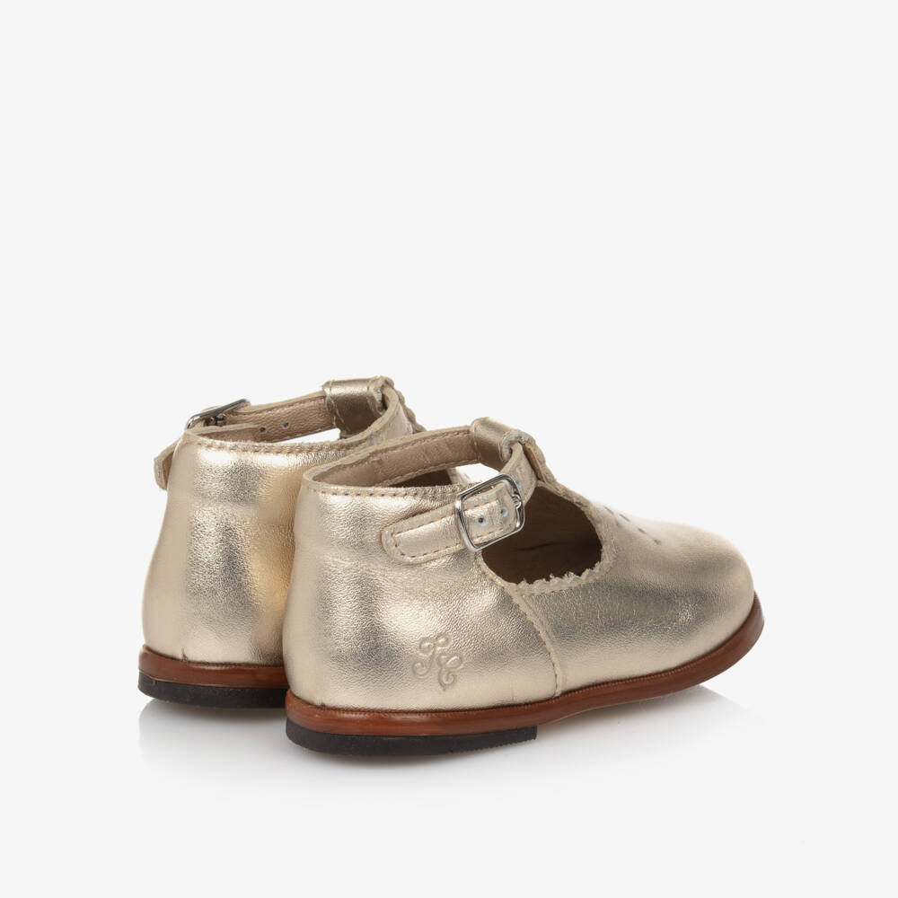 Tartine et Chocolat-Girls Gold Leather Toddler Shoes | Childrensalon Outlet