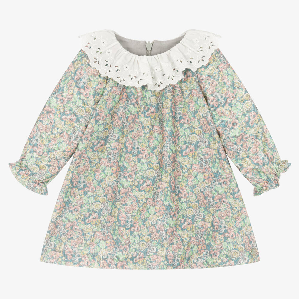 Tartine et Chocolat - Grünes Kleid mit Liberty-Print | Childrensalon