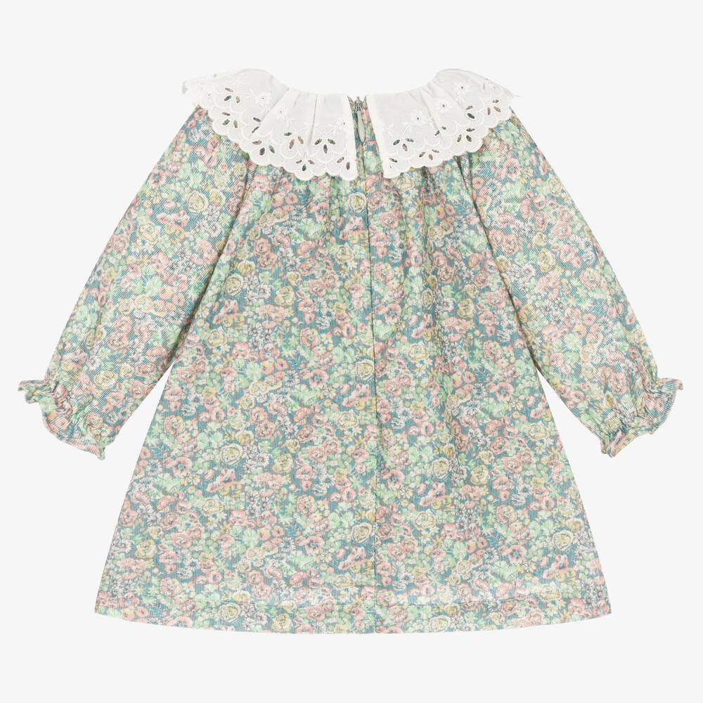 Tartine et Chocolat-Girls Green Floral Liberty Print Dress | Childrensalon Outlet