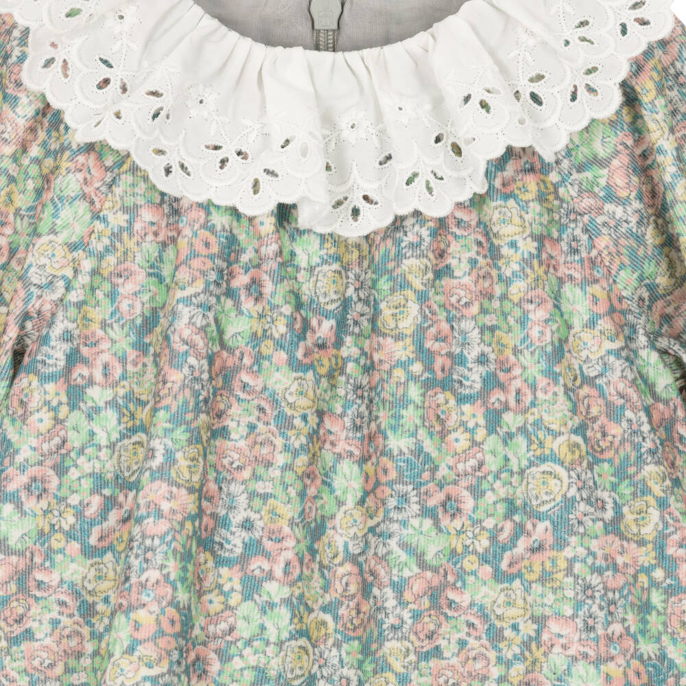 Tartine et Chocolat-Girls Green Floral Liberty Print Dress | Childrensalon Outlet
