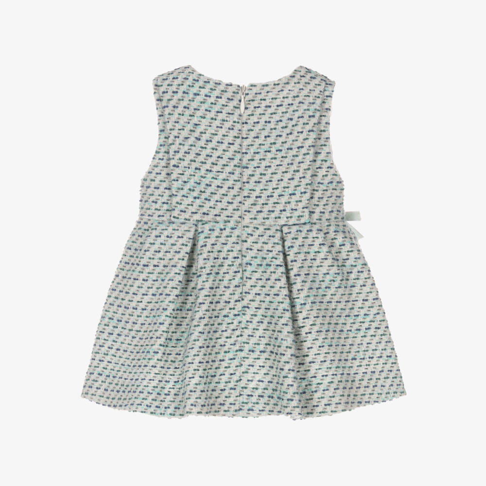 Tartine et Chocolat-Girls Green Tweed Sleeveless Dress | Childrensalon Outlet