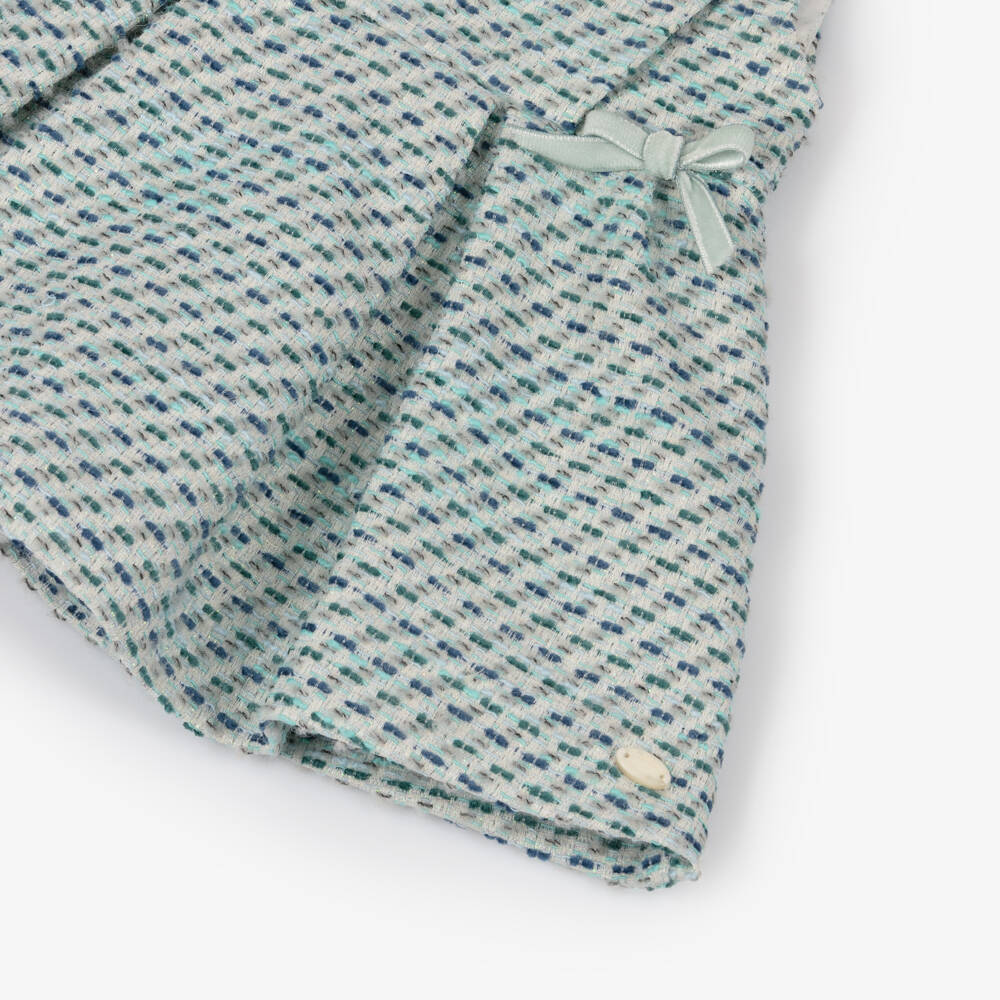 Tartine et Chocolat-Girls Green Tweed Sleeveless Dress | Childrensalon Outlet