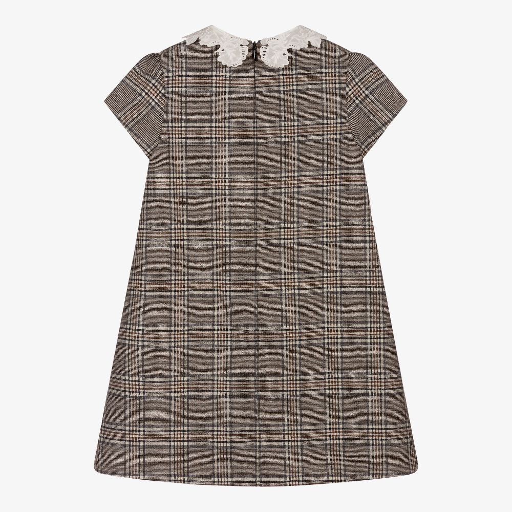 Tartine et Chocolat Girls Grey Check Dress