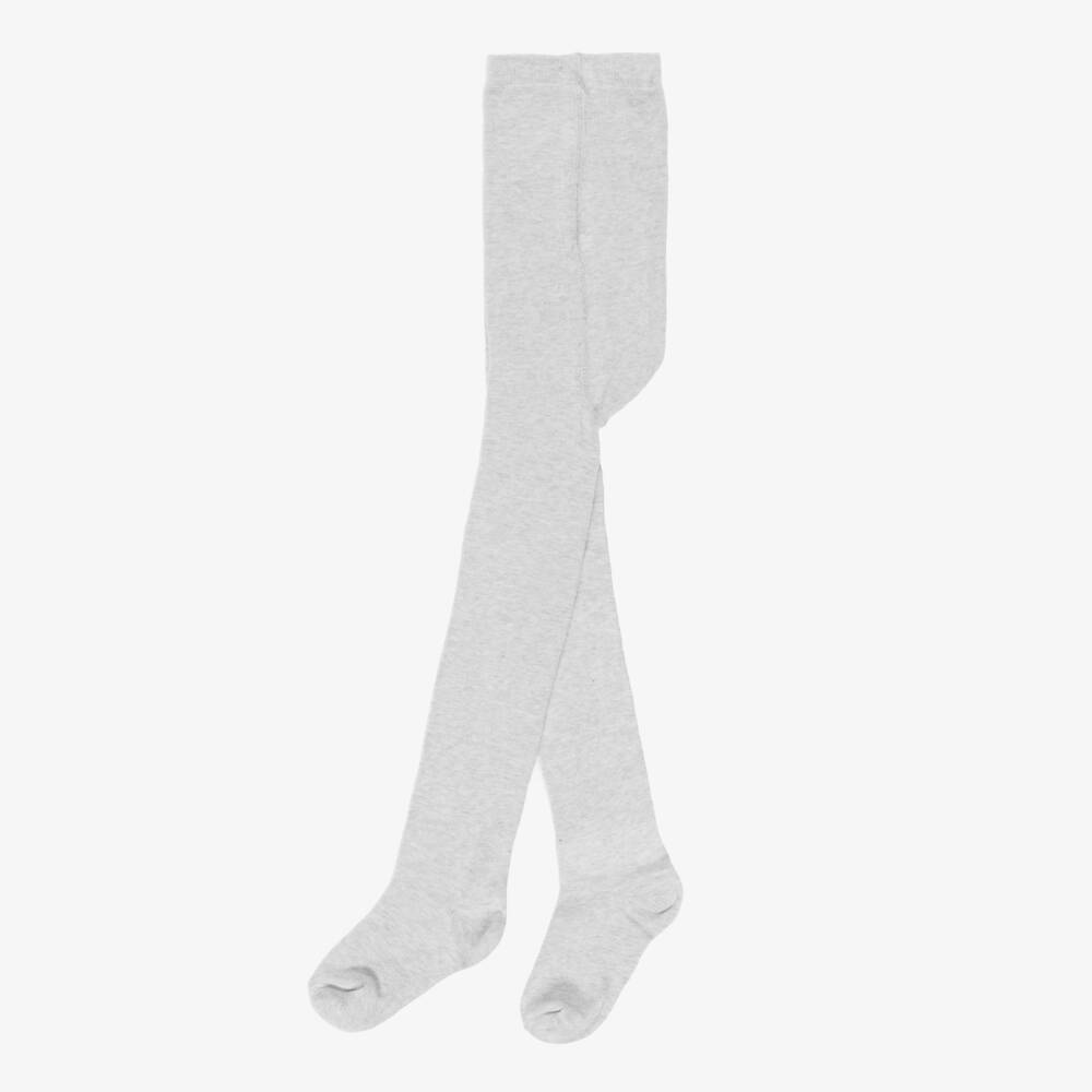 Tartine et Chocolat-Girls Grey Cotton Knit Tights | Childrensalon Outlet