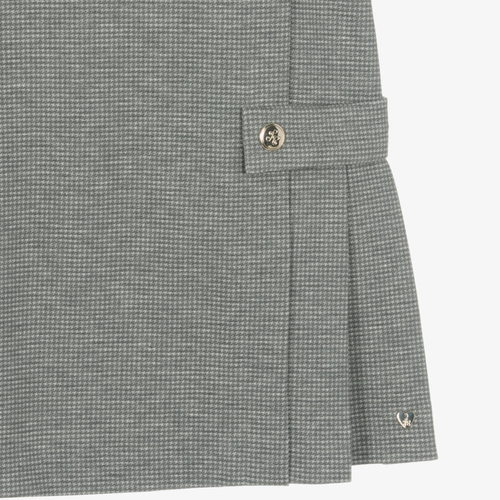 Tartine et Chocolat-Girls Grey Dogstooth Dress | Childrensalon Outlet