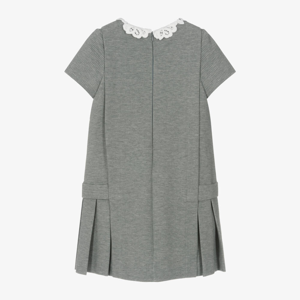 Tartine et Chocolat-Girls Grey Dogstooth Dress | Childrensalon Outlet