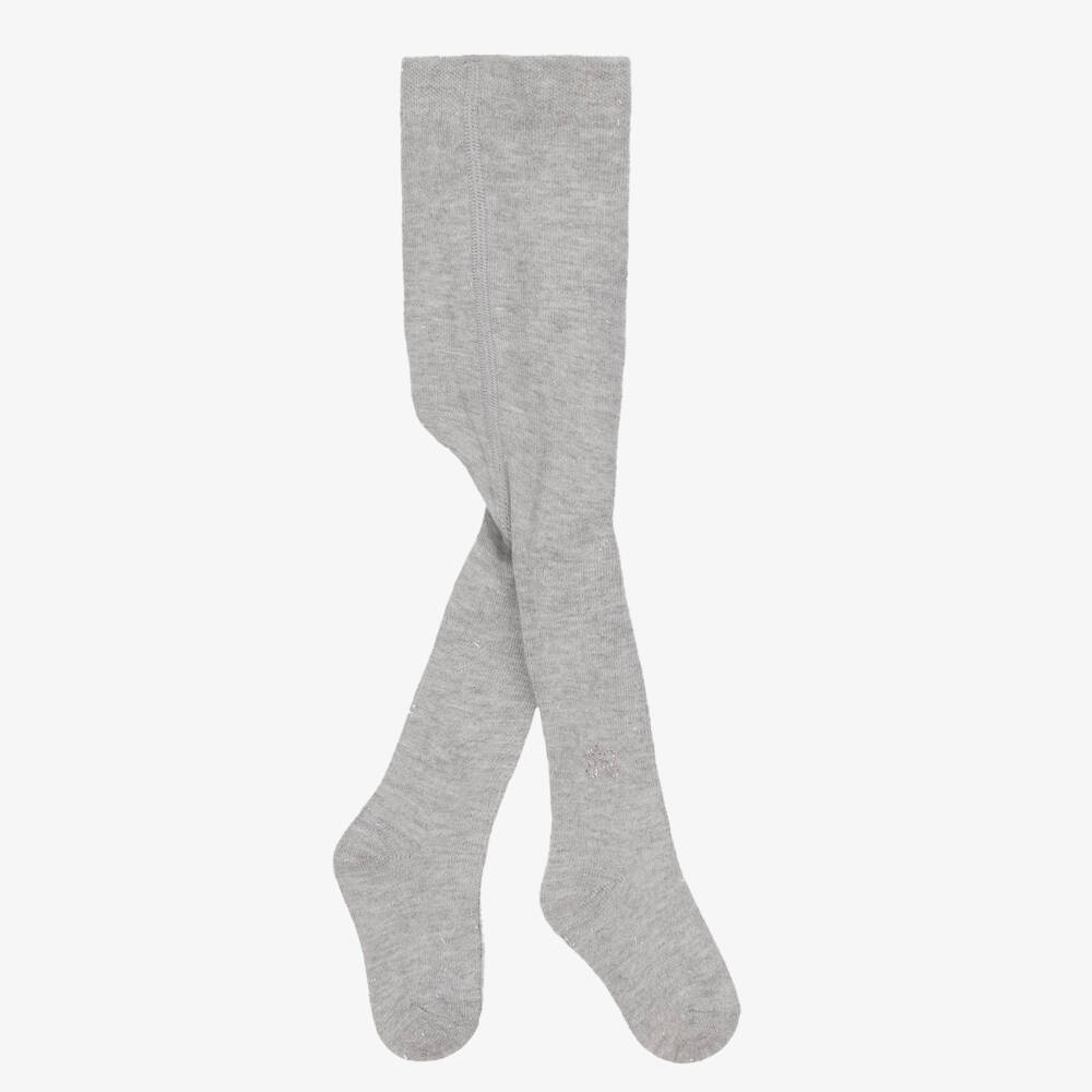 Tartine et Chocolat-Girls Grey Marl Glitter Tights | Childrensalon Outlet