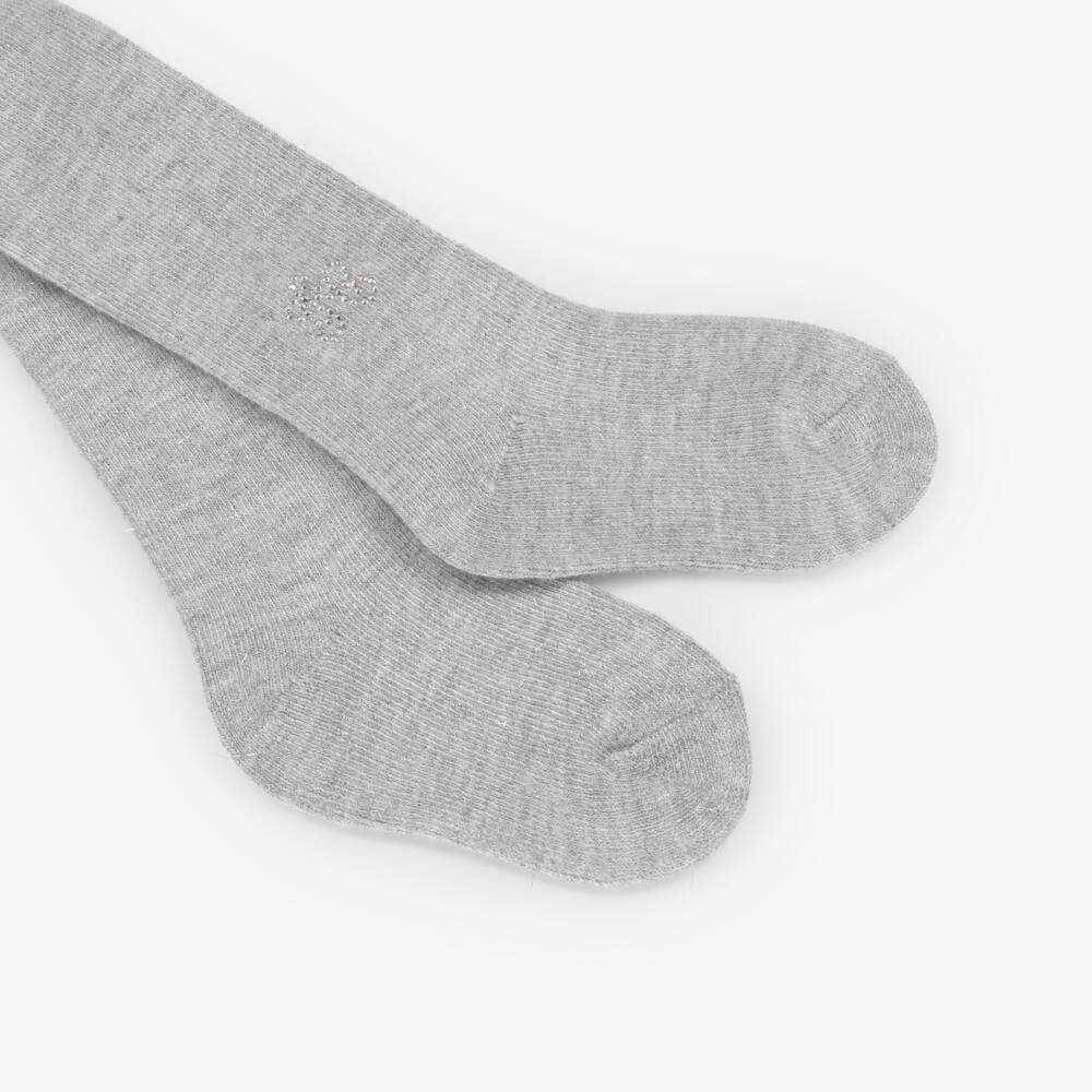Tartine et Chocolat-Girls Grey Marl Glitter Tights | Childrensalon Outlet