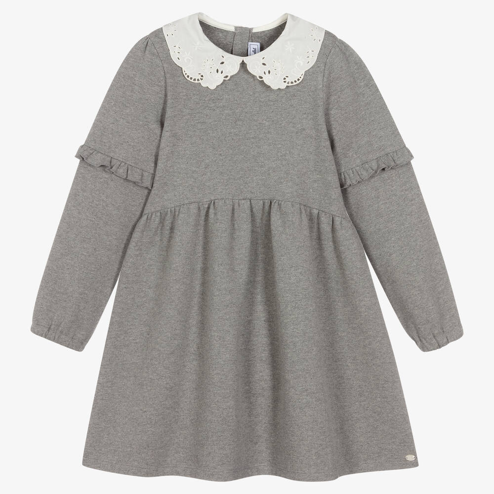 Tartine et Chocolat-Girls Grey Milano Dress | Childrensalon Outlet