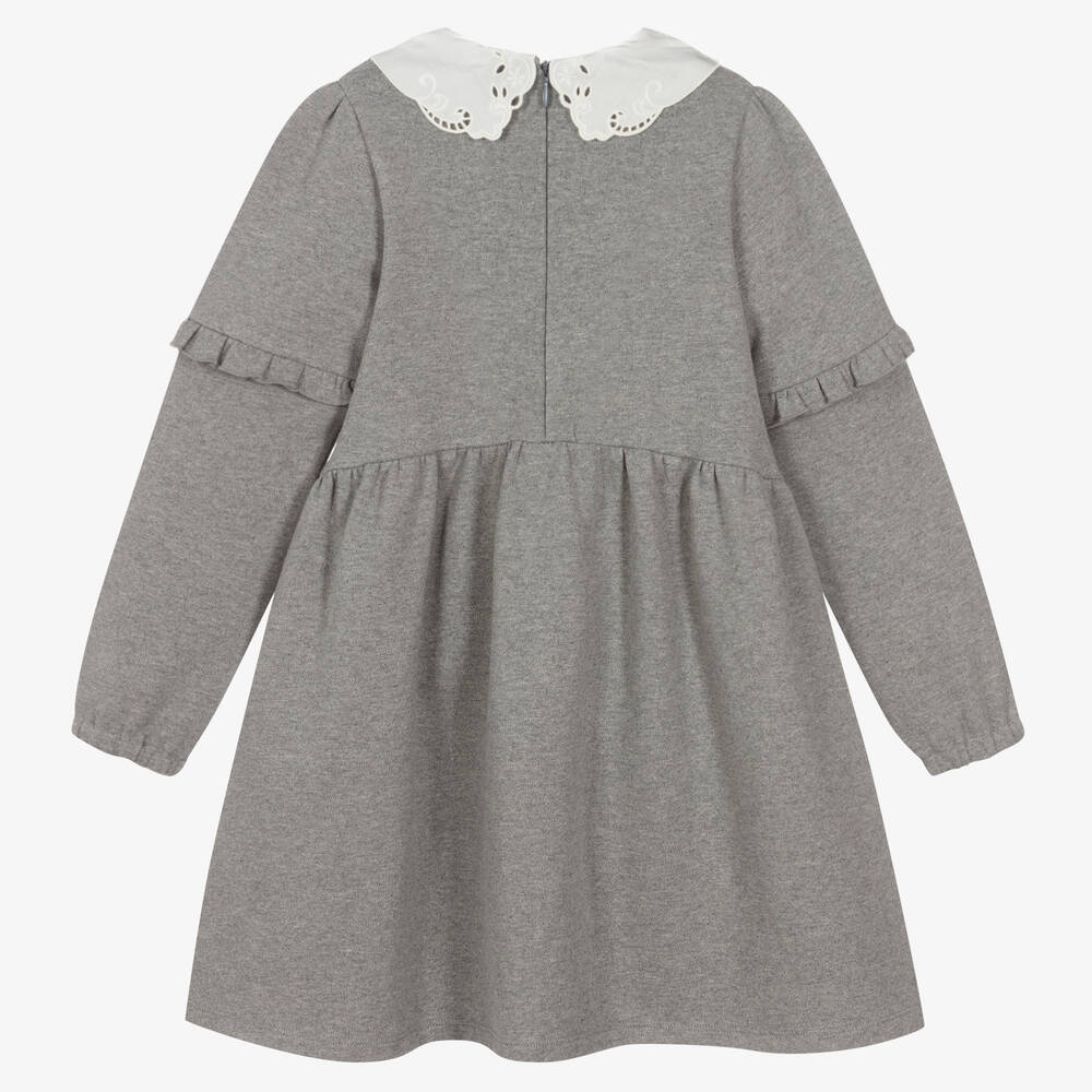 Tartine et Chocolat-Серое трикотажное платье для девочек | Childrensalon Outlet