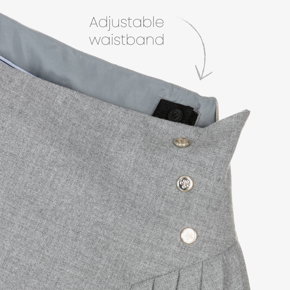 Tartine et Chocolat-Girls Grey Pleated Skirt | Childrensalon Outlet