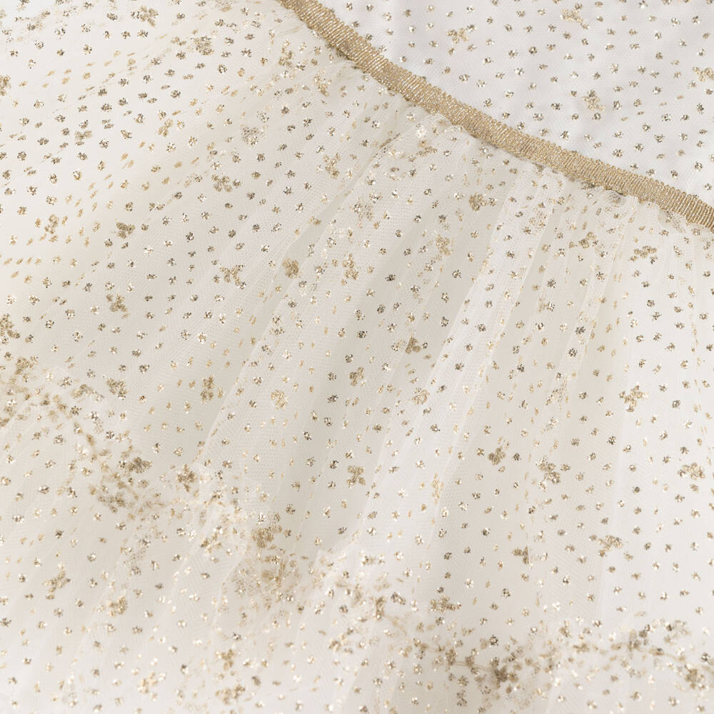 Tartine et Chocolat-Girls Ivory and Gold Sparkle Dress | Childrensalon Outlet