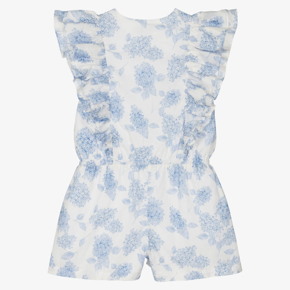 Tartine et Chocolat-جمبسوت بناتي عاجي وأزرق مزهر | Childrensalon Outlet