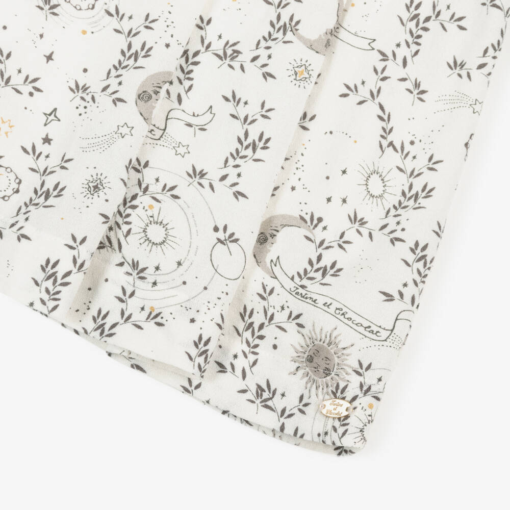 Tartine et Chocolat-Girls Ivory & Black Lace Hand-Smocked Crêpe Dress | Childrensalon Outlet