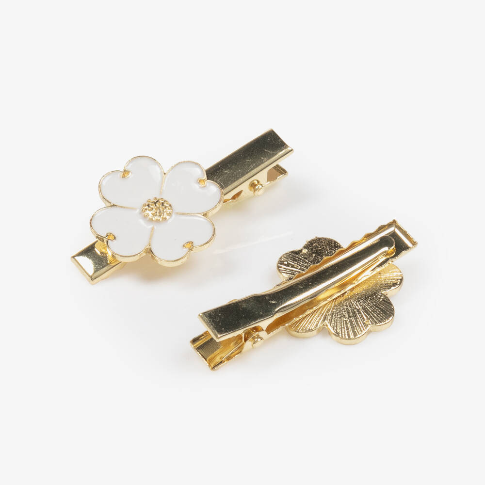 Tartine et Chocolat-Girls Ivory Blossom Hair Clips Duo | Childrensalon Outlet