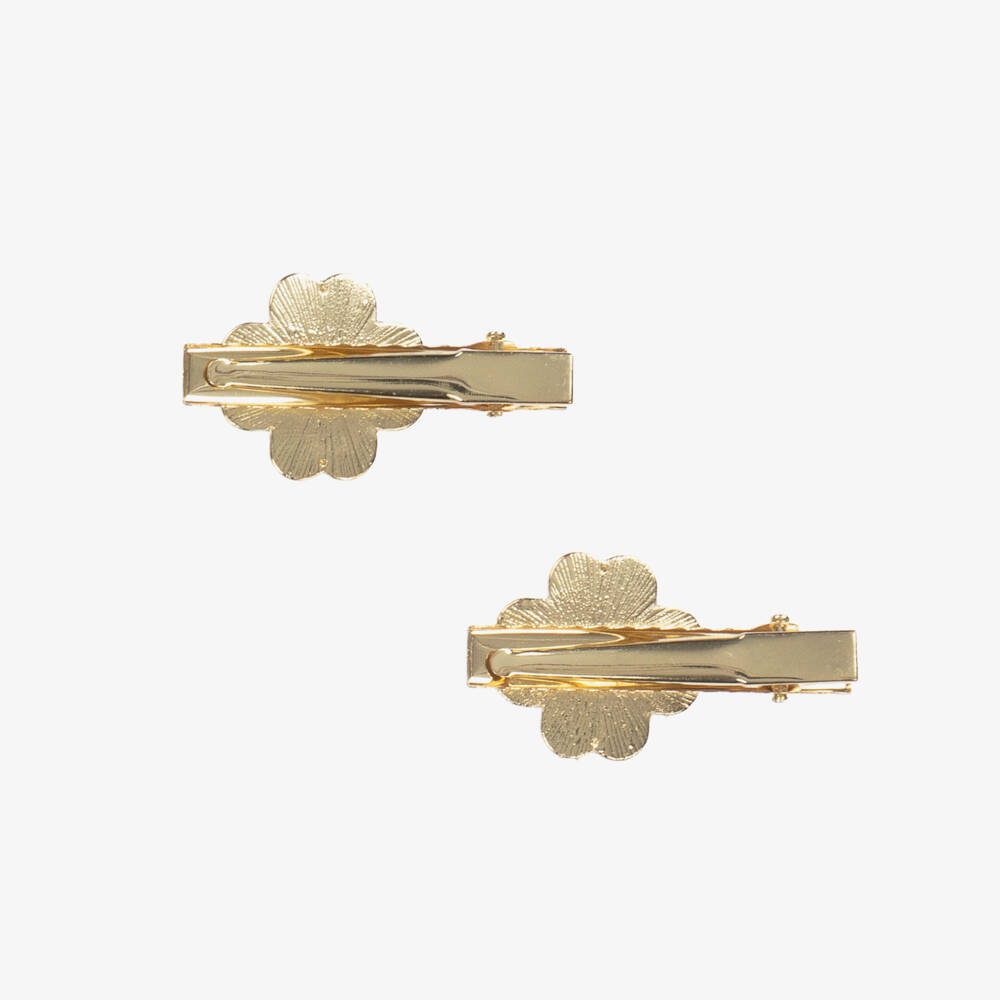 Tartine et Chocolat-Girls Ivory Blossom Hair Clips Duo | Childrensalon Outlet