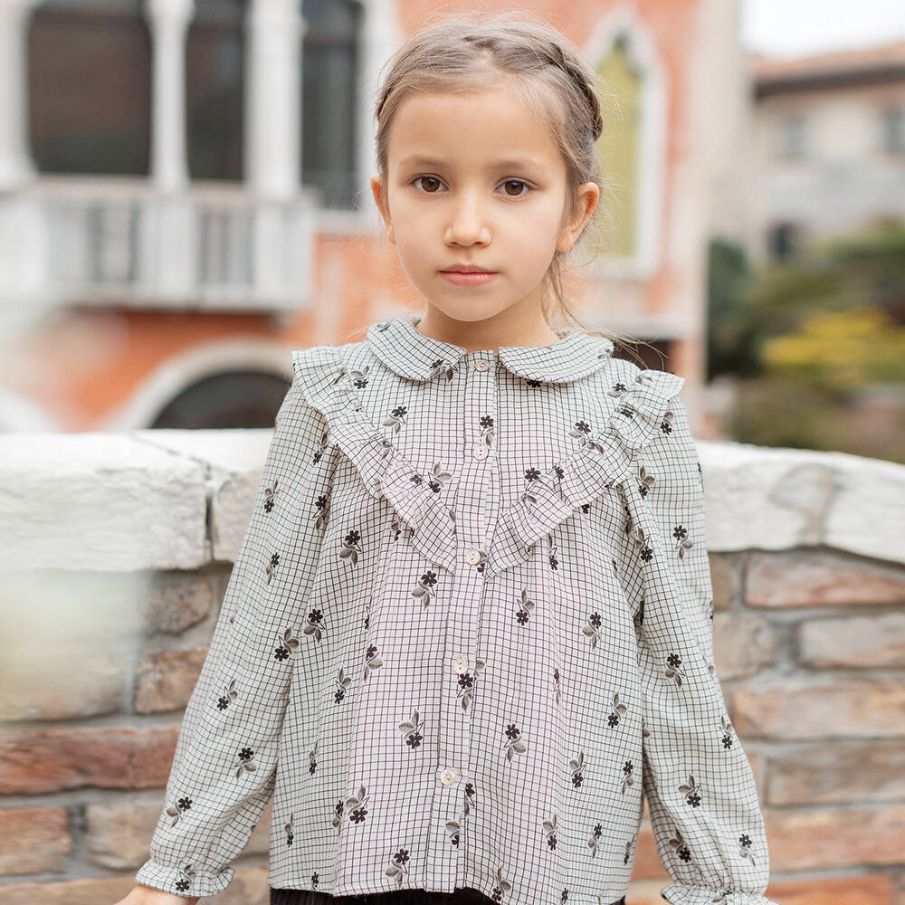 Tartine et Chocolat-Кремовая блузка в клетку для девочек | Childrensalon Outlet