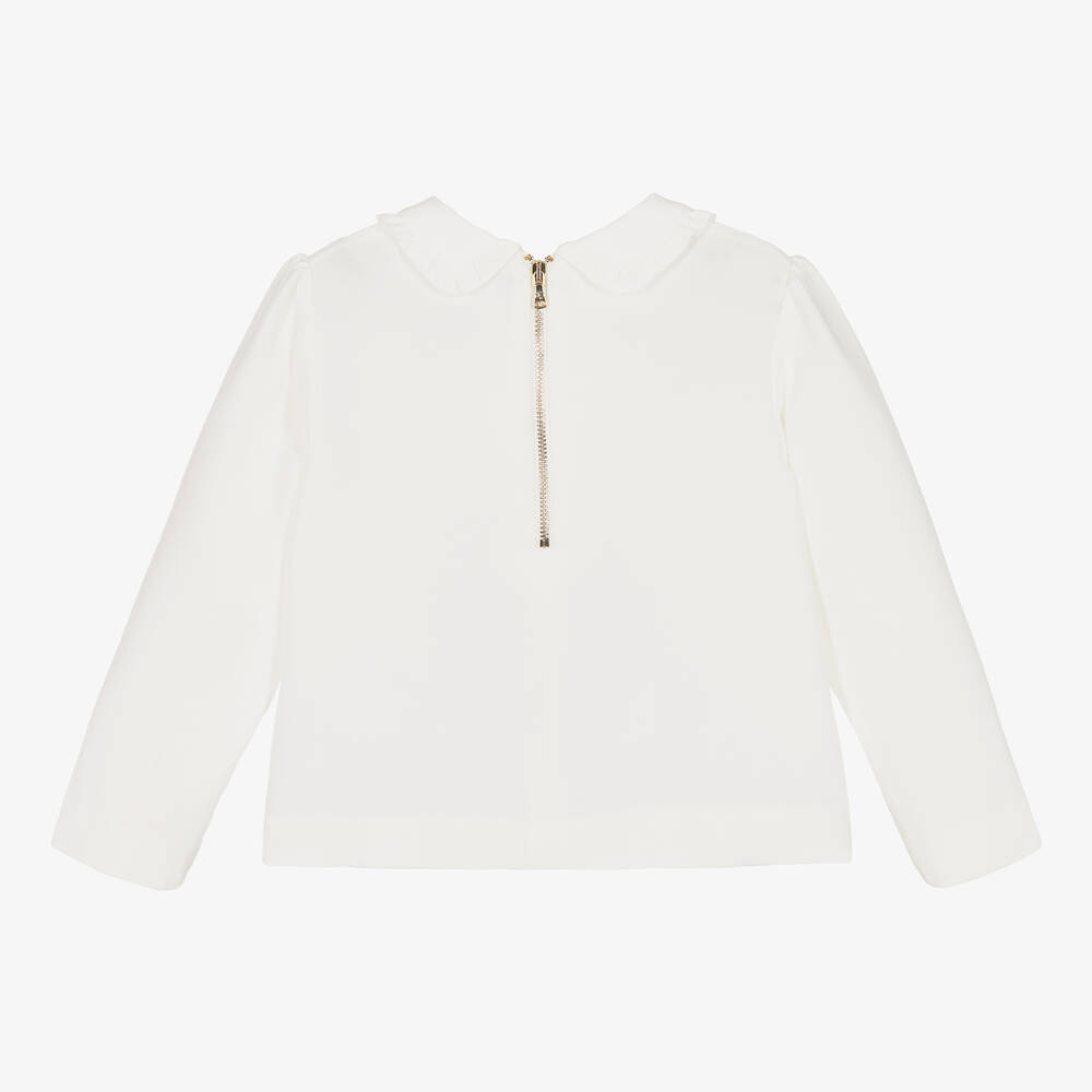 Tartine et Chocolat-بلوز كريب لون عاجي للبنات | Childrensalon Outlet