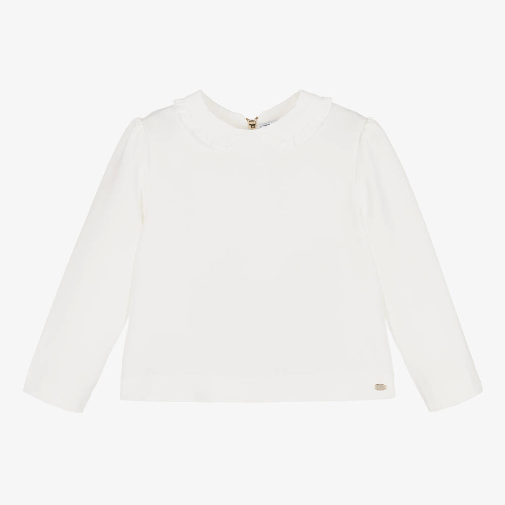 Tartine et Chocolat-Girls Ivory Crêpe Blouse | Childrensalon Outlet