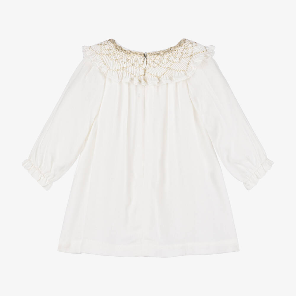 Tartine et Chocolat-فستان كريب فيسكوز لون عاجي | Childrensalon Outlet