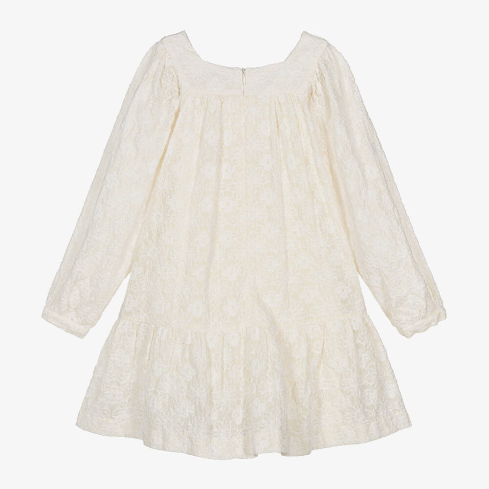 Tartine et Chocolat-Girls Ivory Floral Cotton Dress | Childrensalon Outlet