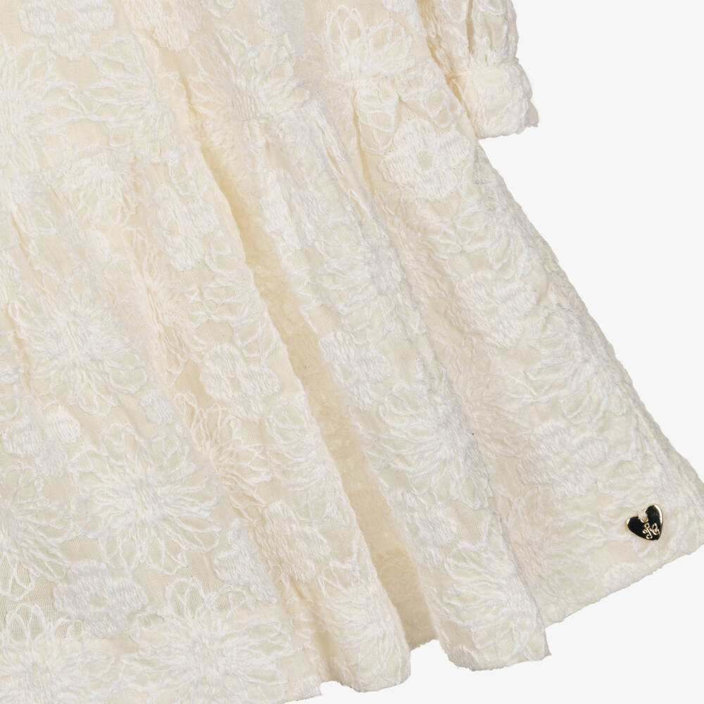 Tartine et Chocolat-Girls Ivory Floral Cotton Dress | Childrensalon Outlet
