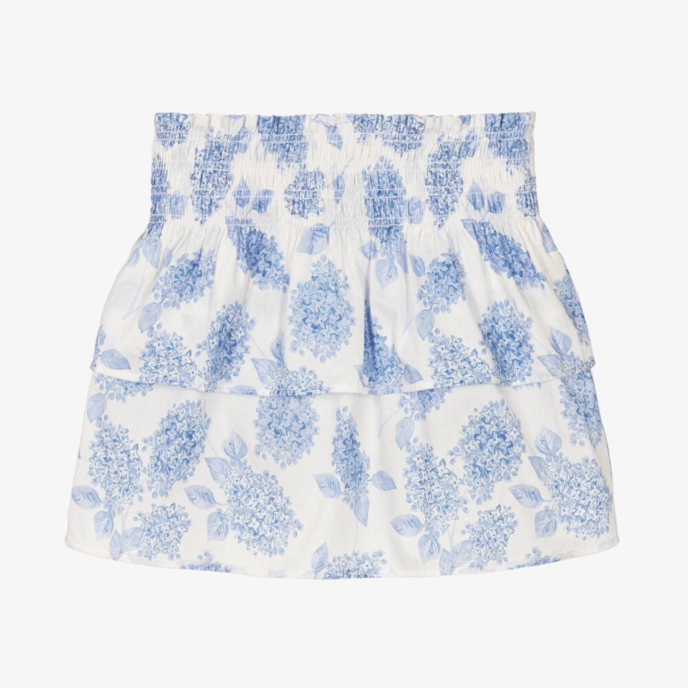 Tartine et Chocolat-Girls Ivory Floral Cotton Skirt | Childrensalon Outlet