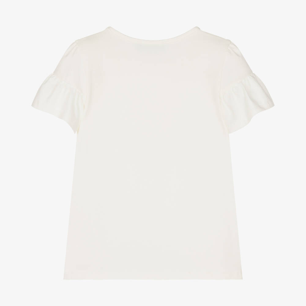 Tartine et Chocolat-تي شيرت قطنية عاجية بنقشة زهور للبنات | Childrensalon Outlet