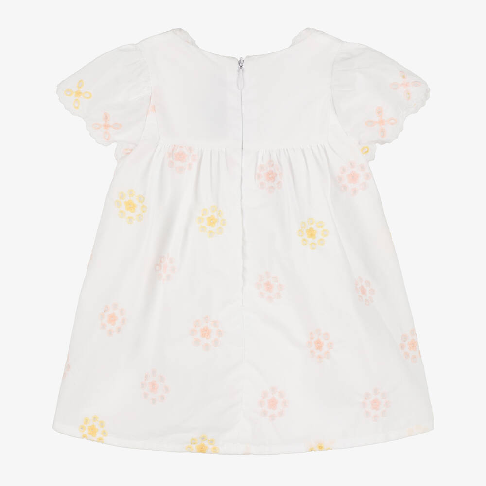 Tartine et Chocolat-Girls Ivory Floral Cutwork Dress | Childrensalon Outlet
