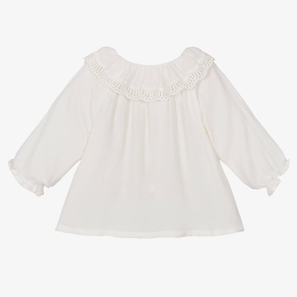 Tartine et Chocolat-Кремовая блузка с вышивкой ручной работы | Childrensalon Outlet