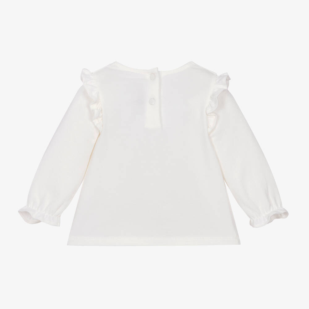Tartine et Chocolat-Girls Ivory Floral Jersey Blouse | Childrensalon Outlet