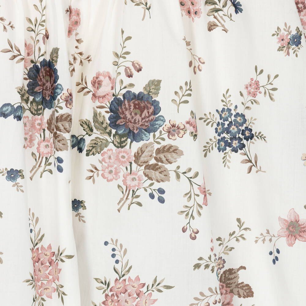 Tartine et Chocolat-فستان أطفال بناتي قطن لون عاجي بطبعة ورود | Childrensalon Outlet