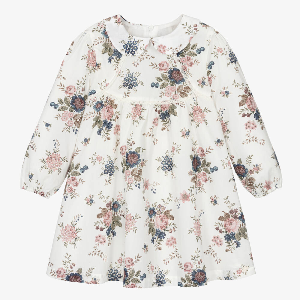 Tartine et Chocolat - Girls Ivory Floral Liberty Print Dress | Childrensalon