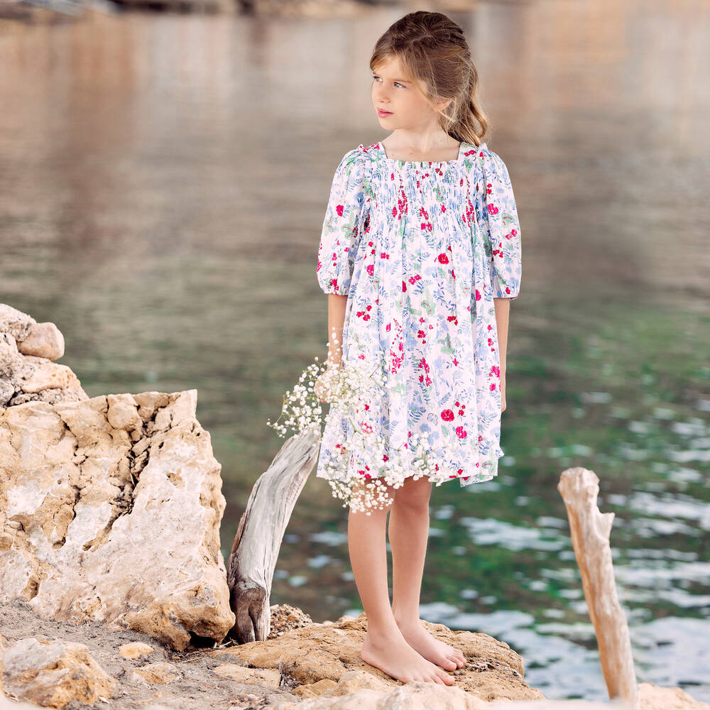 Tartine et Chocolat-Кремовое платье в цветочек | Childrensalon Outlet